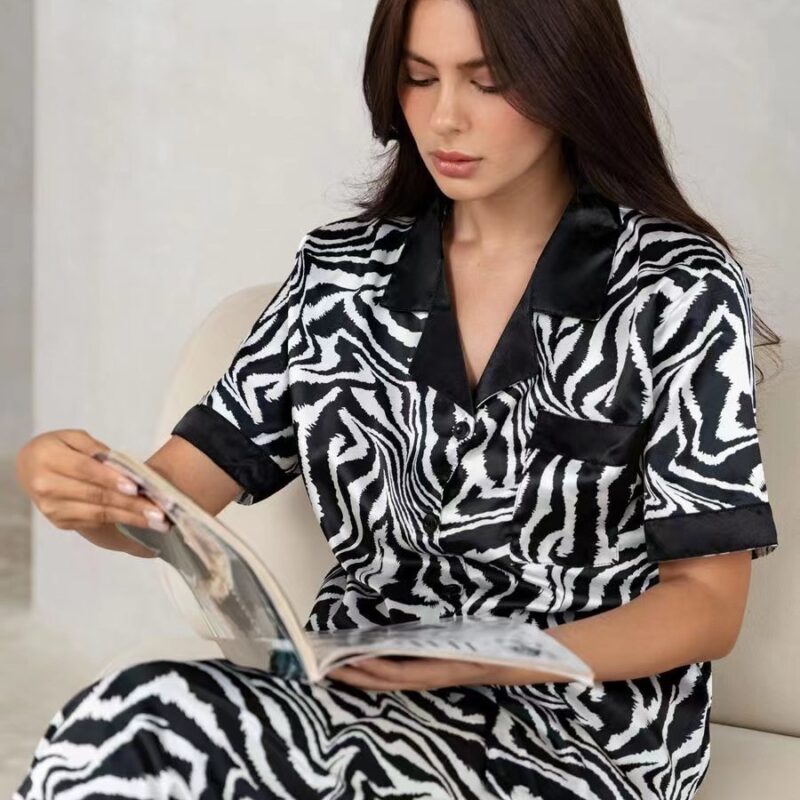 Women's Zebra Print Short-Sleeve Jumpsuit