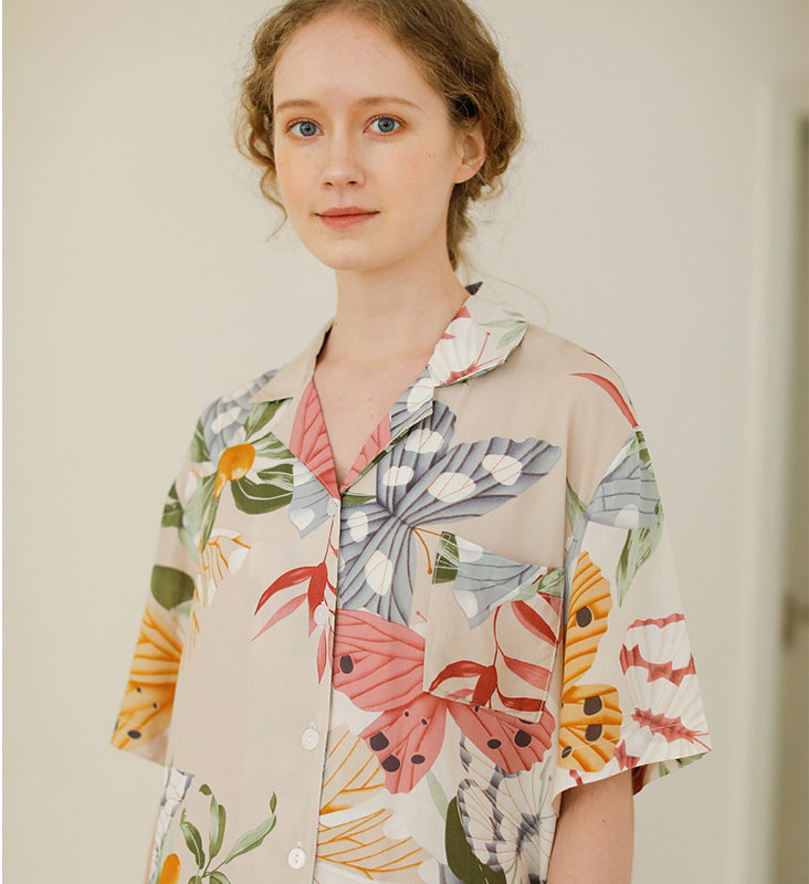 Tropical Elegance Floral Print Summer Nightgowns