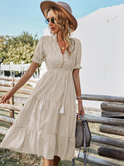 Sun-Kissed Striped Midi Dress